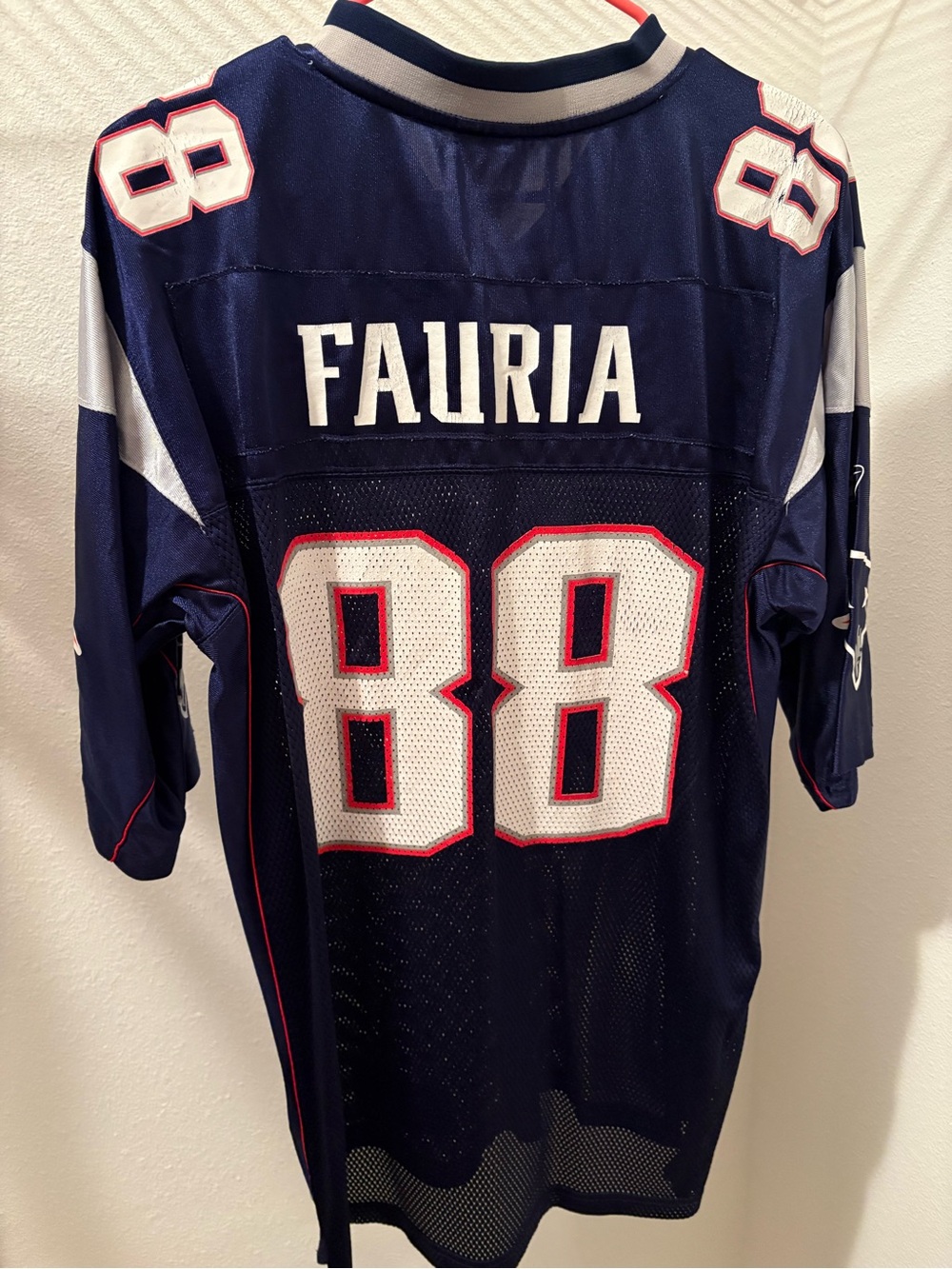 Reebok NFL New England Patriots Christian Fauria #88 Jersey Size L/G Blue